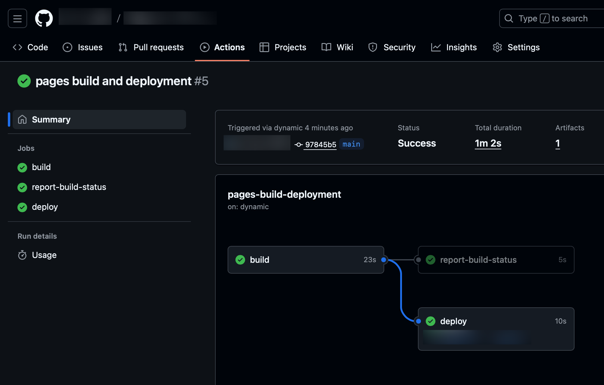 GitHub Pages default Action