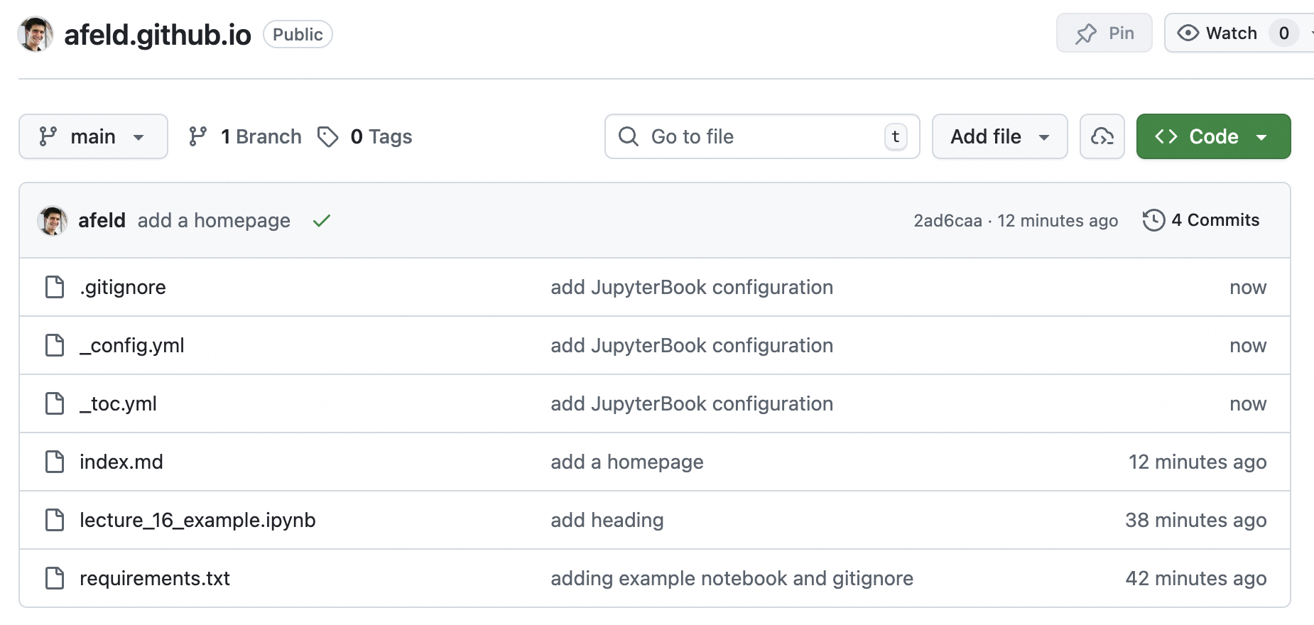 repository with Jupyter Book files