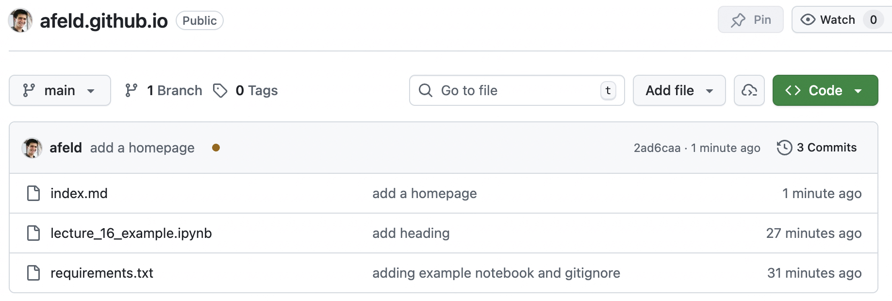 repository file list